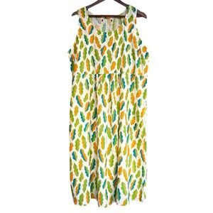 Gudrun Sjoden White Organic Cotton Midi Tank Dress XL Lagenlook Minimalist